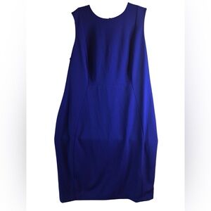 NWT Calvin Klein Womens Sleeveless‎ Sheath Dress Plus Size 16W Blue Scuba Career